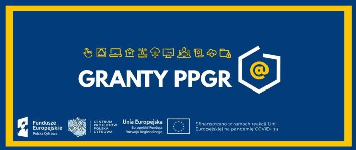 logotyp programu Granty PPGR - Wsparcie dzieci i wnuków byłych pracowników PGR w rozwoju cyfrowym
