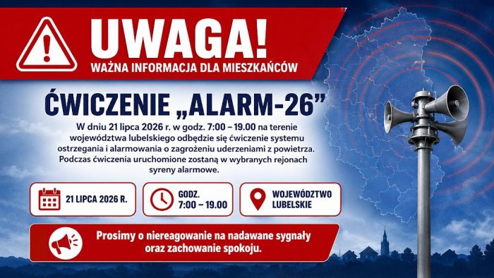 Miniaturka artykułu Ćwiczenie „ALARM-26” systemu ostrzegania i alarmowania o zagrożeniu uderzeniami z powietrza